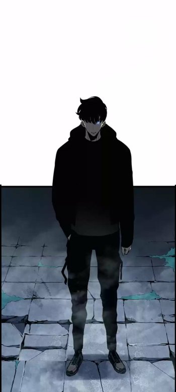 A powerful phone wallpaper featuring Sung Jin-Woo from Solo Leveling, depicted in silhouette against a minimalist background, embodying strength and determination.