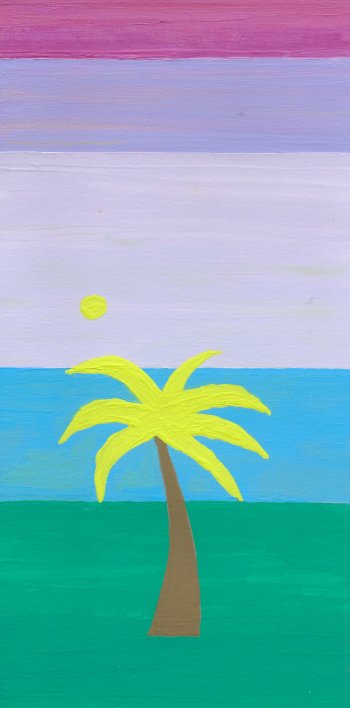  Sunny vintage stylised palm tree.