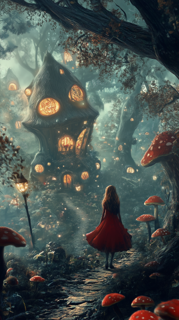 A captivating phone wallpaper imbued with a magical theme, featuring enchanting colors and dreamlike elements that inspire wonder and creativity.