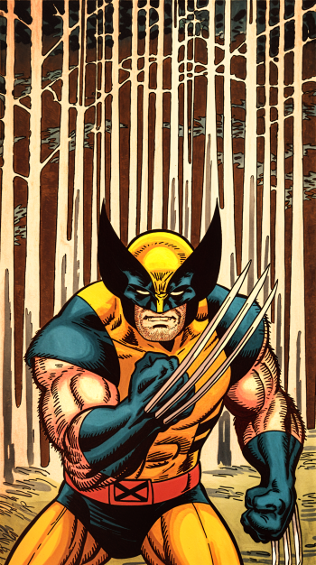 Wolverine Comic superhero claws forest Phone Wallpaper