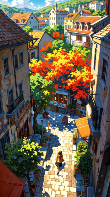 Anime anime city anime concept art anime landscape Phone Wallpaper