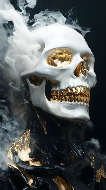 skull gold Art & Mind Phone Wallpaper
