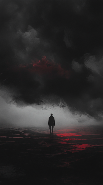  Alone man black wallpaper