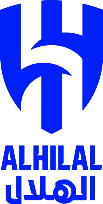 Al Hilal SFC logo in bold blue, displayed prominently for use as a striking phone wallpaper. The design features the Arabic name الهلال beneath the logo.