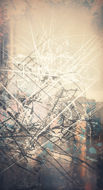 Abstract soft grunge wallpaper featuring a blend of muted colors and chaotic lines, creating a textured and layered visual effect.