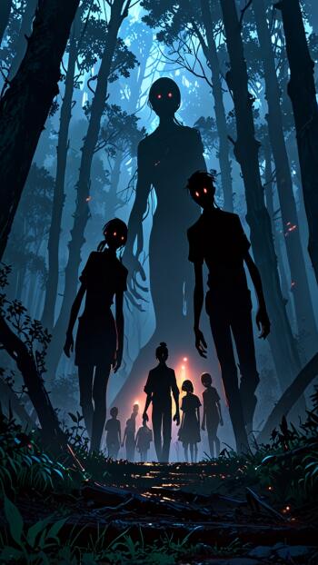 Anime Art Abyss horror forest anime forest Phone Wallpaper