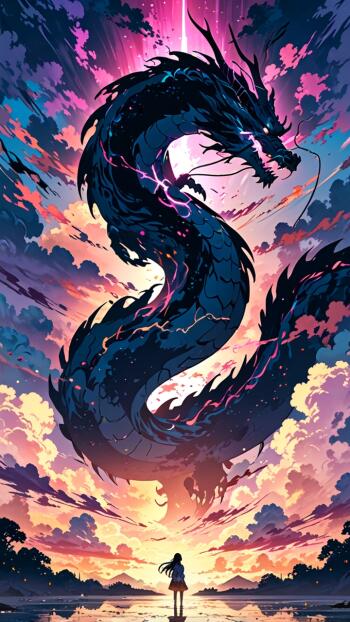 Anime Art Abyss illustrated dragon Phone Wallpaper