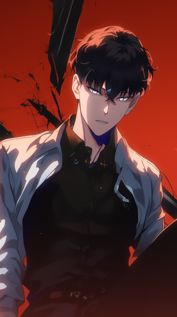 Anime Solo Leveling Sung Jin-Woo Phone Wallpaper