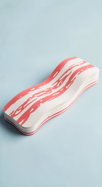 Phone wallpaper featuring a minimalist bacon strip design on a light blue background, compatible with both iPhones and Android phones.