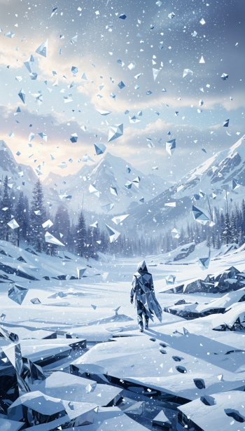 snowfall traveler snow mountain ice Snowy Mountain Phone Wallpaper