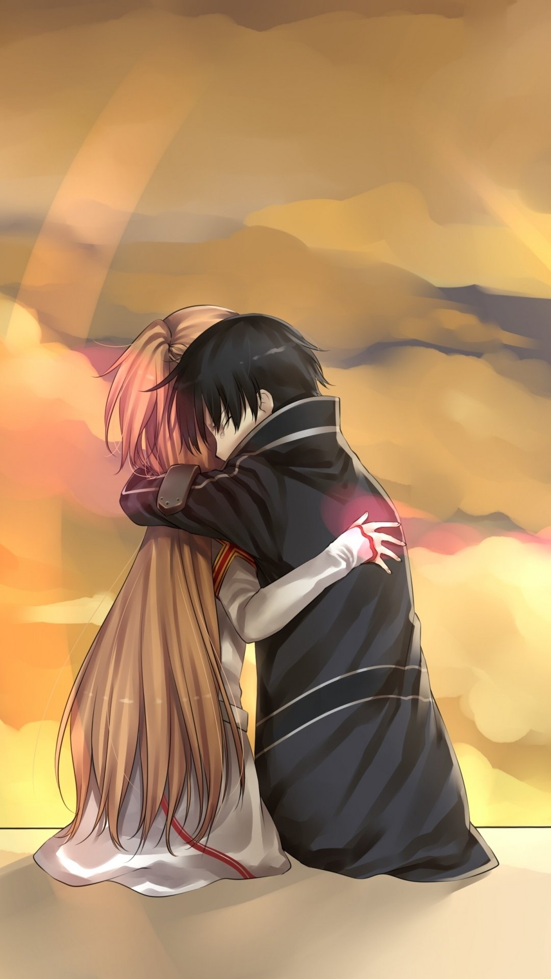 Download Asuna Yuuki Kirito (Sword Art Online) Anime Sword Art Online Kirito And Asuna Phone Wallpaper