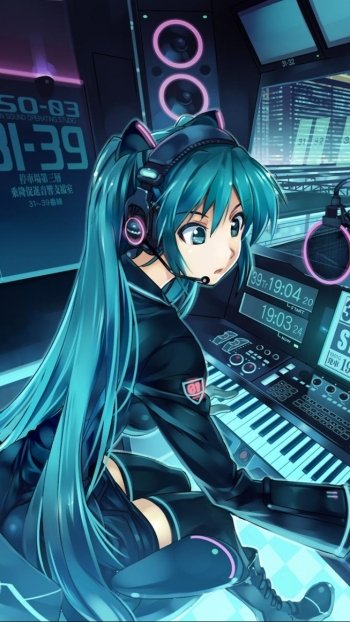 train Hatsune Miku Anime Vocaloid anime train Phone Wallpaper