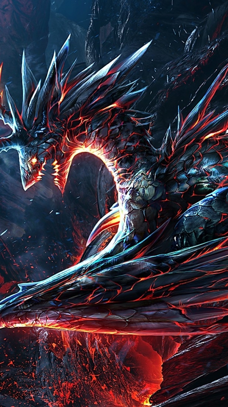 Fantasy Dragon Phone Wallpaper by cat-meff