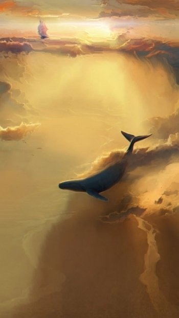 fantasy whale Phone Wallpaper