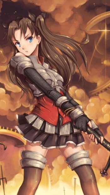 Rin Tohsaka Anime Fate/Stay Night: Unlimited Blade Works Phone Wallpaper