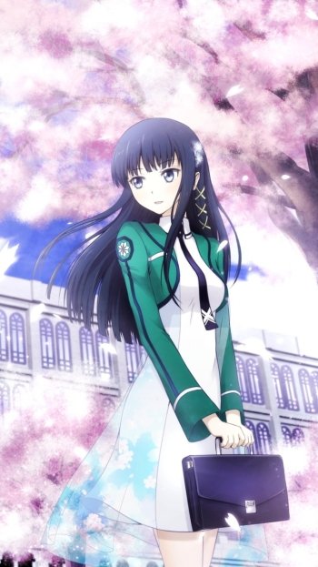 Shiba Miyuki Tatsuya Shiba sakura Anime The Irregular at Magic High School Phone Wallpaper