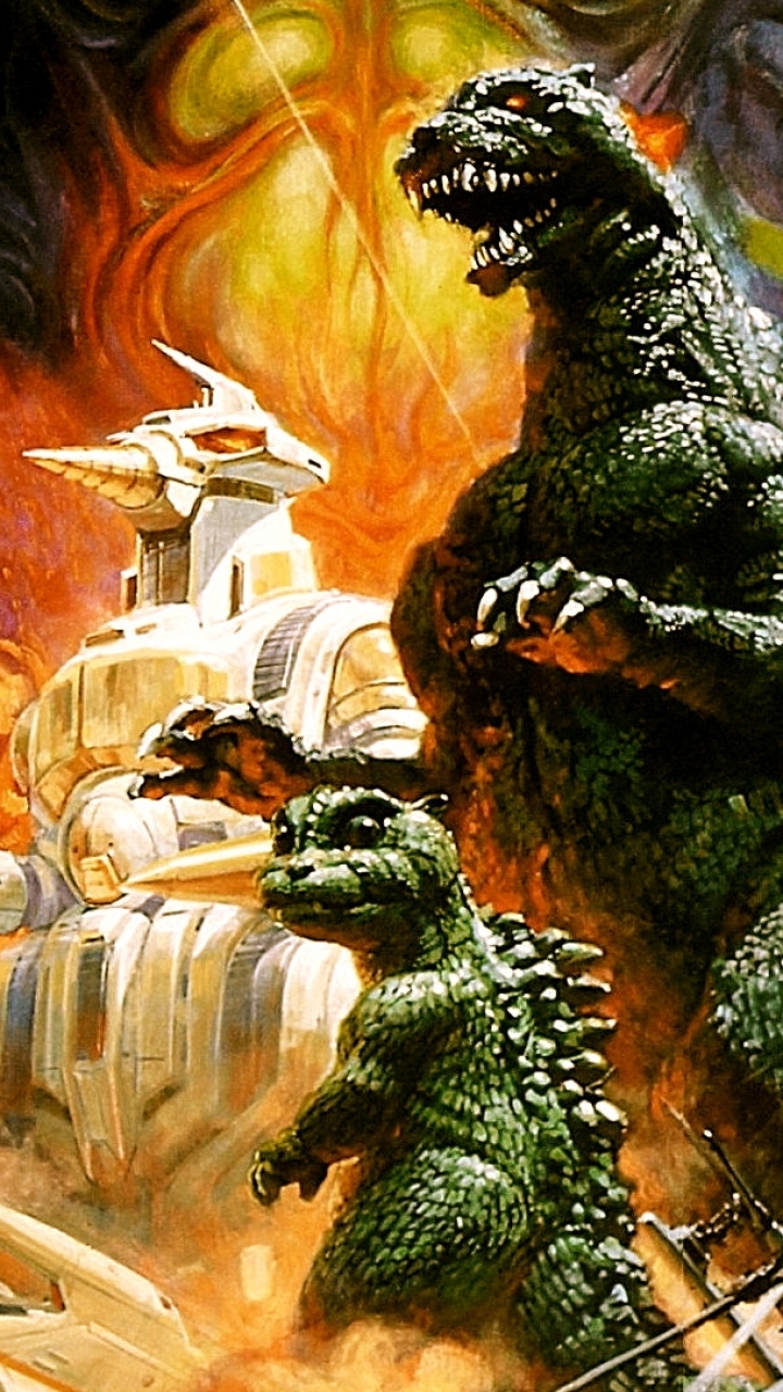 Godzilla vs. Space Godzilla Phone Wallpaper