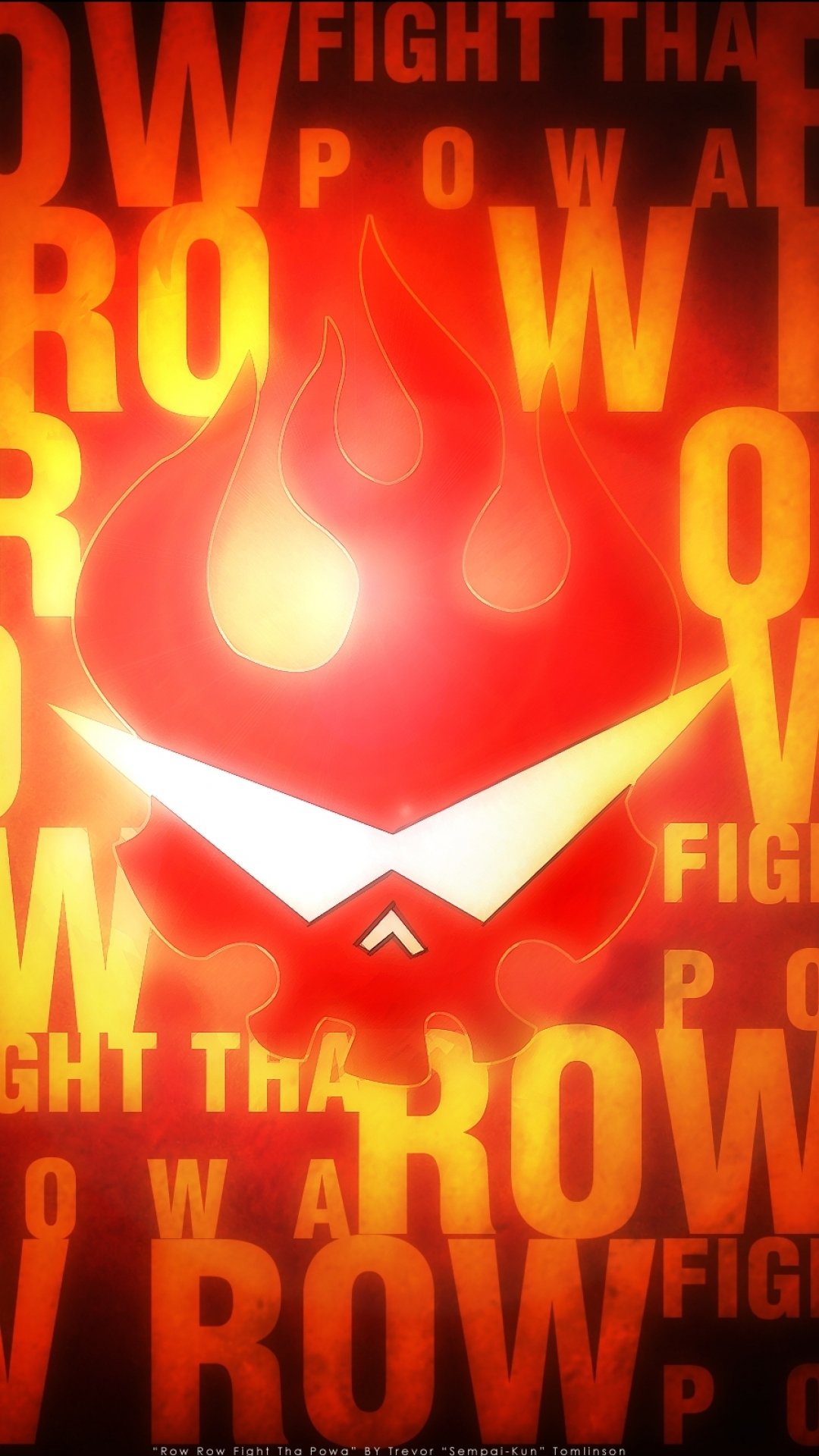 Vibrant red-orange phone wallpaper (iPhone/Android) featuring the flaming Gurren Lagann emblem from the anime Tengen Toppa Gurren Lagann over layered bold motivational text.