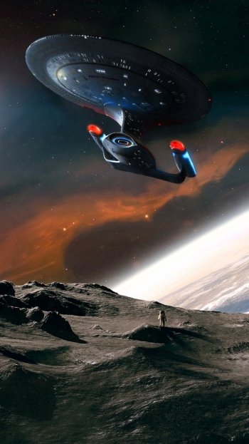 space nebula moon planet Sci Fi Star Trek Phone Wallpaper
