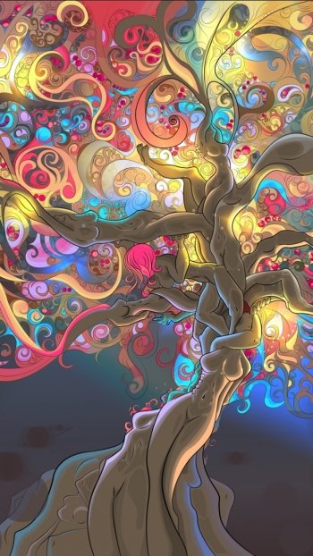 artistic psychedelic Phone Wallpaper