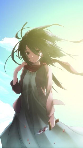Mikasa Ackerman Attack on Titan Anime Phone Wallpaper