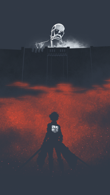 Attack on Titan Eren Yeager Colossal Titan Anime Phone Wallpaper