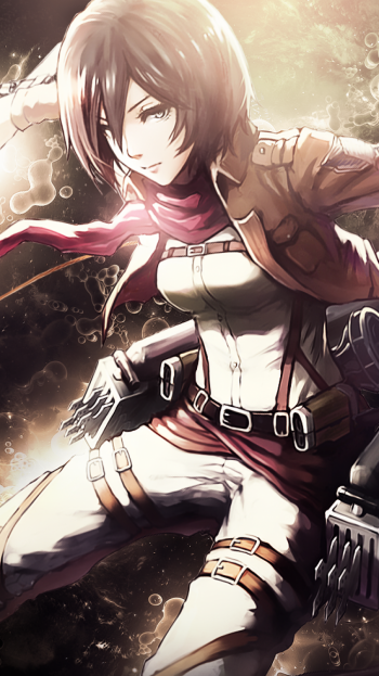 Mikasa Ackerman Anime Attack on Titan Phone Wallpaper