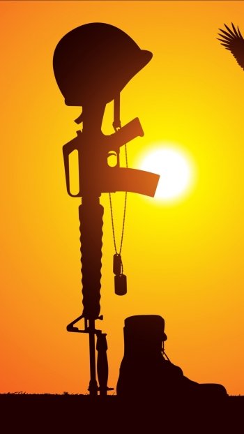 rifle military Fallen Soldier Phone Wallpaper