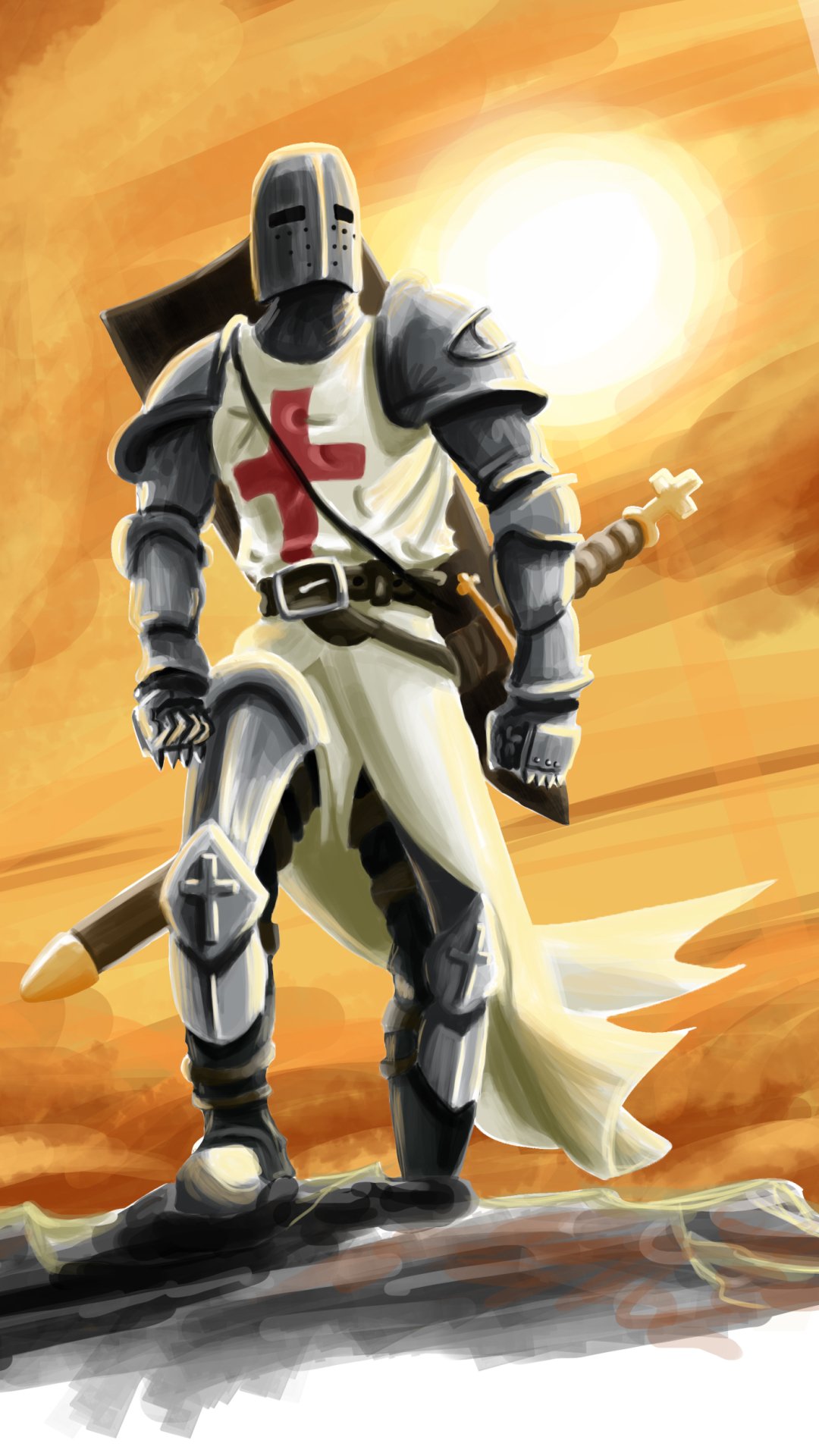 Download Fantasy Knight Templar Phone Wallpaper