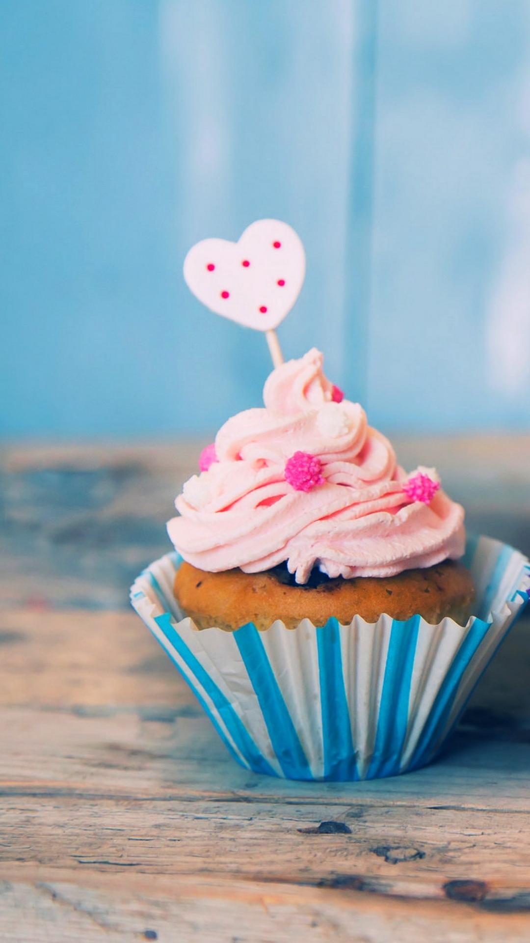 Cupcake On Blue Background With Pink Stars Wallpaper Image For Free  Download - Pngtree