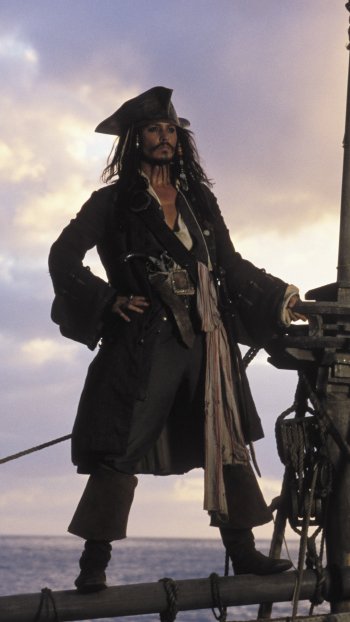 Johnny Depp Jack Sparrow movie Pirates Of The Caribbean: The Curse Of The Black Pearl Phone Wallpaper