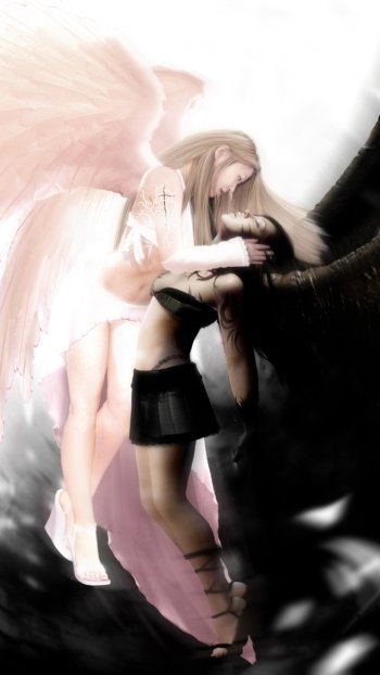 dark light fantasy angel Dark Fantasy Phone Wallpaper