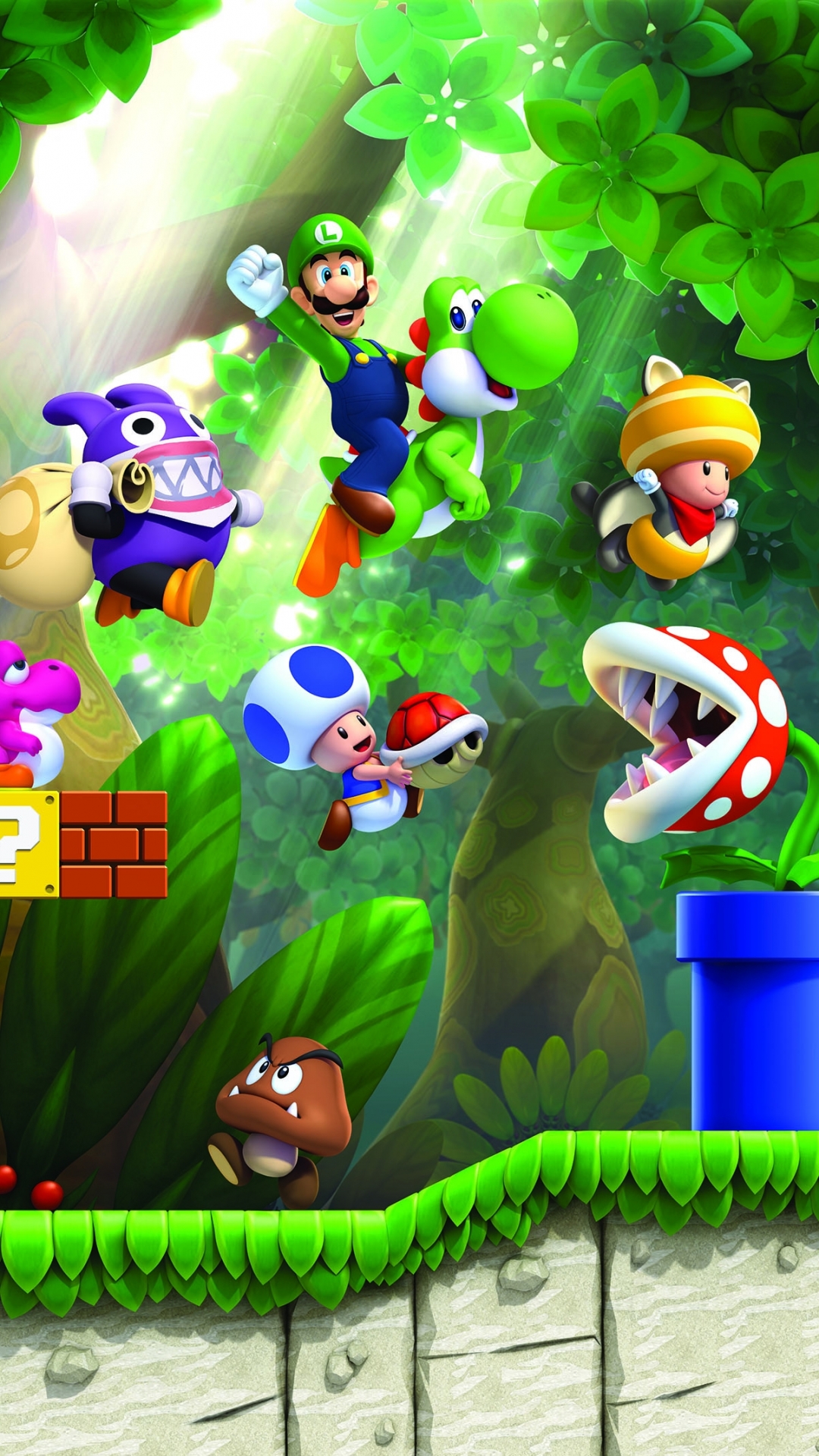 New Super Luigi U Phone Wallpaper