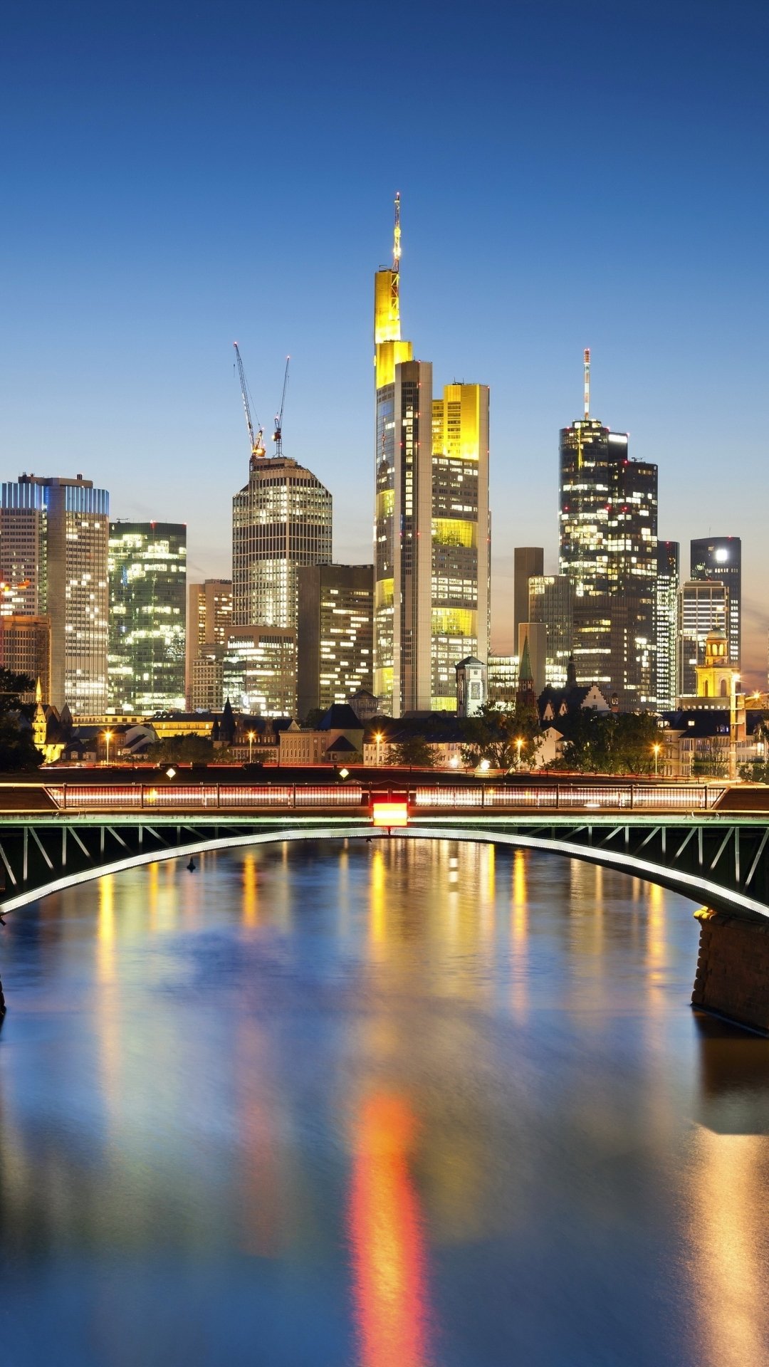 Download Bridge Germany Man Made Frankfurt Phone Wallpaper