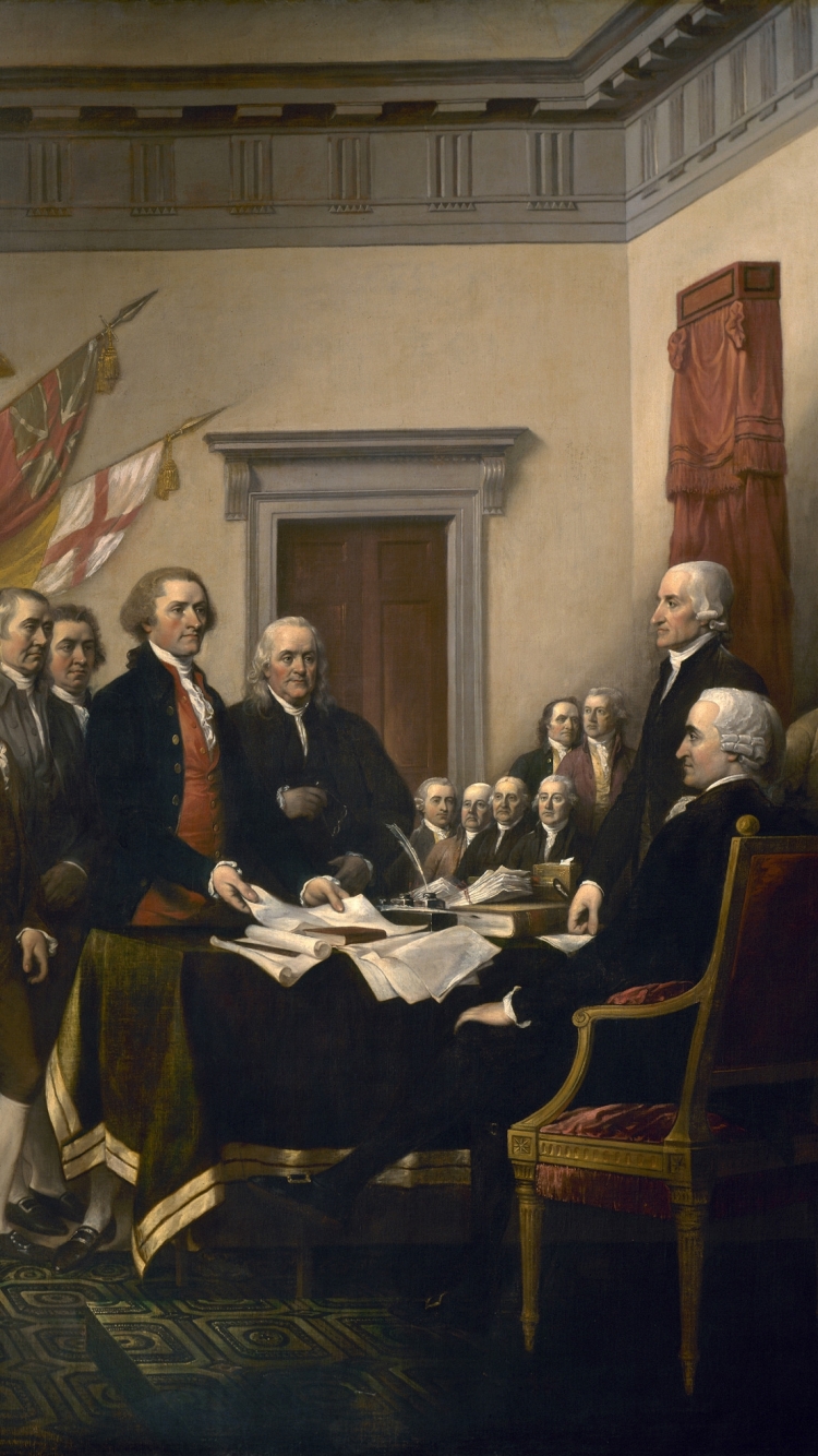 Trumbull's Declaration Of Independence Phone Wallpaper by John Trumbull