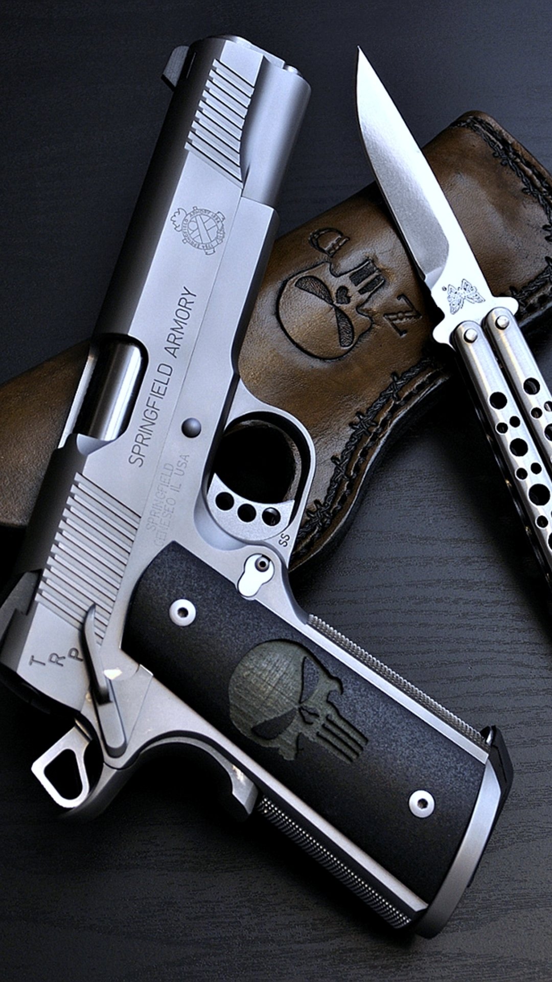 Download Pistol Knife Police Man Made Springfield Armory Pistol Phone Wallpaper