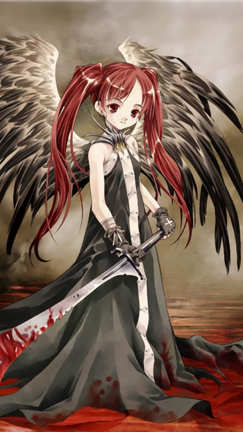 dark sword angel Anime Aquarian Age dark anime anime angel Phone Wallpaper