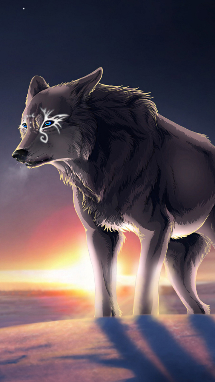 Fantasy Wolf Phone Wallpaper by WolfRoad - Mobile Abyss