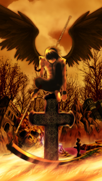 angel cross scythe Anime Death Note anime angel Phone Wallpaper