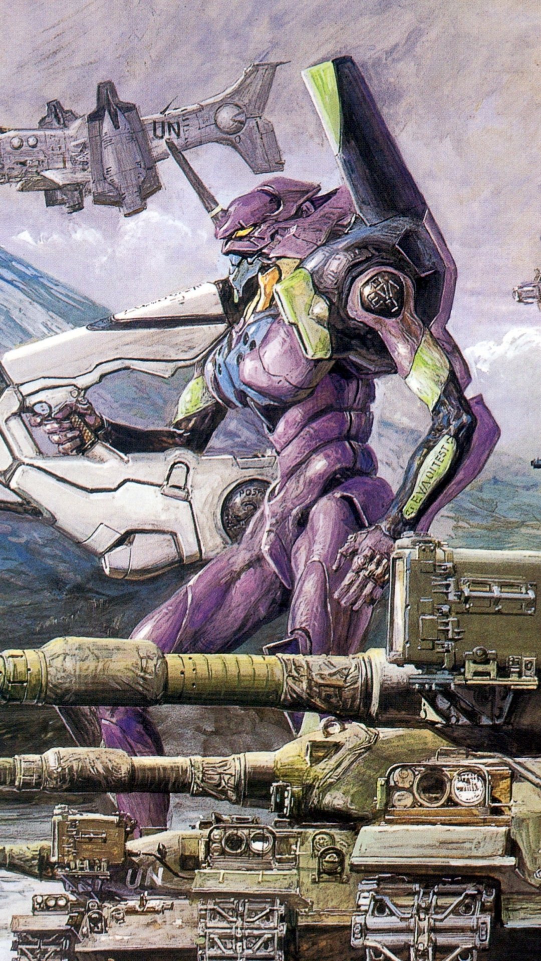 Download Tank Miltary Anime Neon Genesis Evangelion Phone Wallpaper