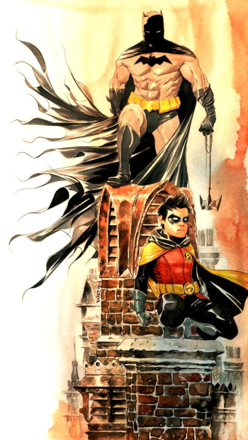 DC Comics Damian Wayne Robin (DC Comics) Batman Comic Batman & Robin Phone Wallpaper