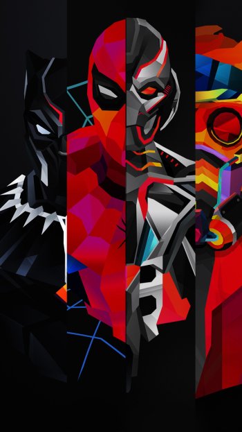 spider man Batman Star Lord Flash Deadpool Daredevil Ultron Black Panther (Marvel Comics) Joker Thor Comic superhero Phone Wallpaper