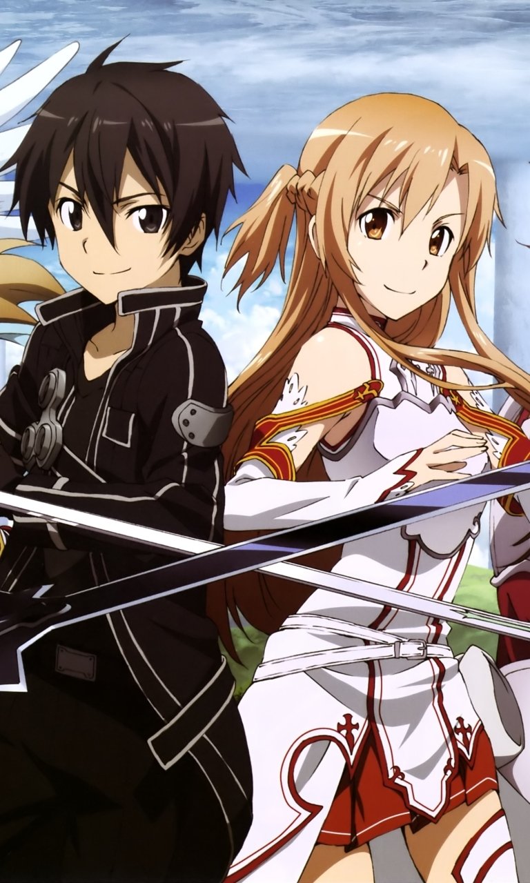 Download Lisbeth (Sword Art Online) Asuna Yuuki Kirito (Sword Art Online) Silica (Sword Art Online) Pina (Sword Art Online) Anime Sword Art Online Kirito And Asuna Phone Wallpaper