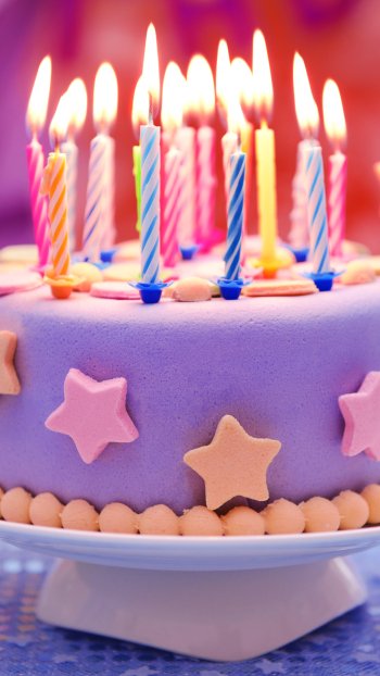 colorful candle cake holiday birthday Phone Wallpaper