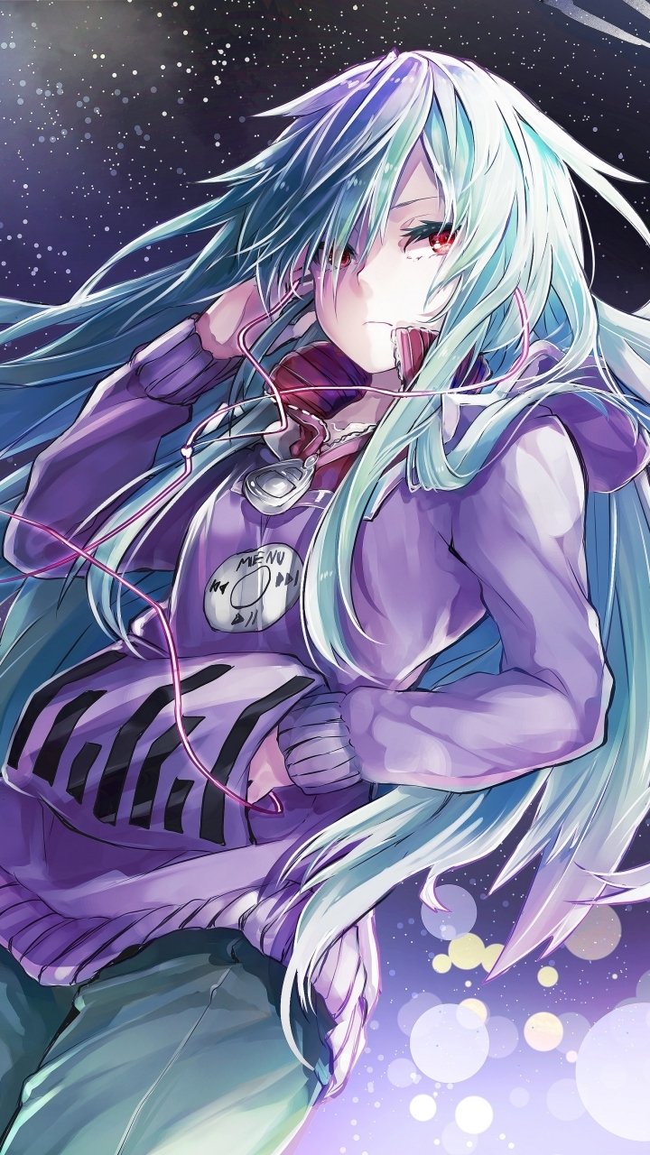 Download Tsubomi Kido Blue Hair Long Hair Red Eyes Anime Kagerou Project Phone Wallpaper