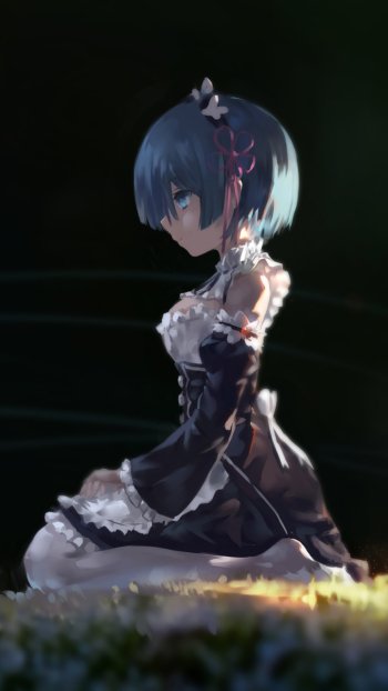Rem (Re:ZERO) Anime Re:Zero - Starting Life in Another World Phone Wallpaper