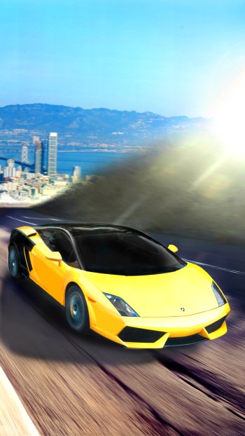 vehicle car San Francisco supercar yellow car Lamborghini Lamborghini Gallardo Phone Wallpaper