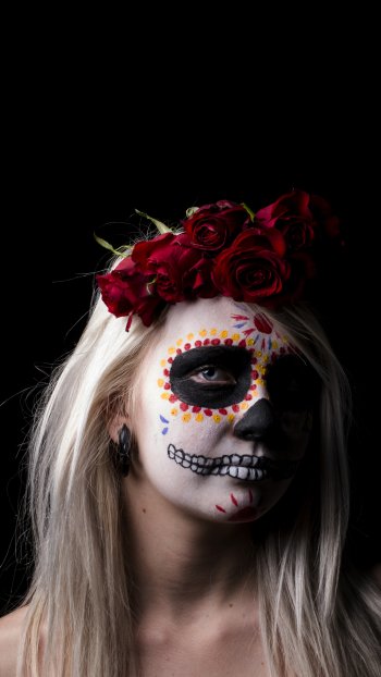 artistic sugar skull Phone Wallpaper