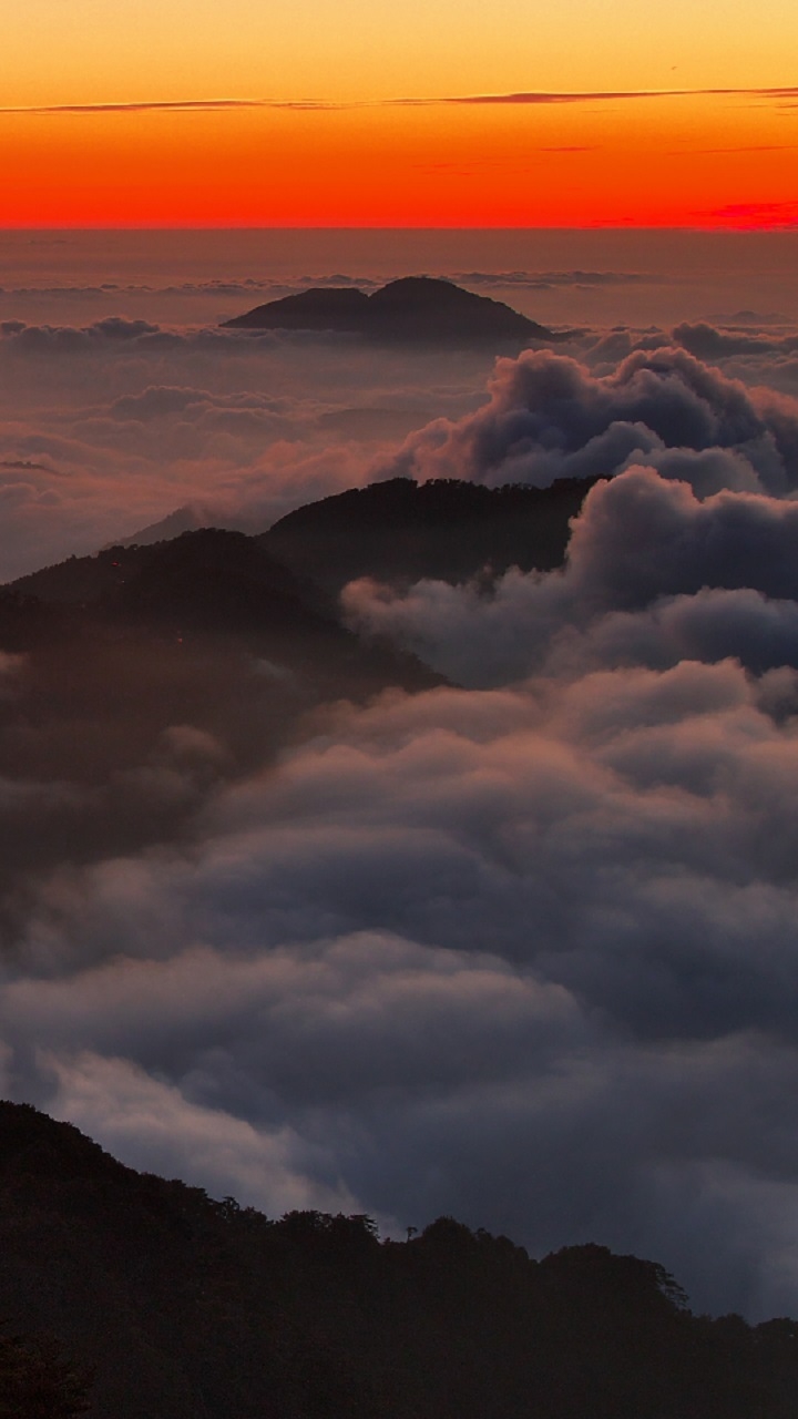 Download Aerial Twilight Dusk Sunset Nature Earth Horizon Fog Landscape ...