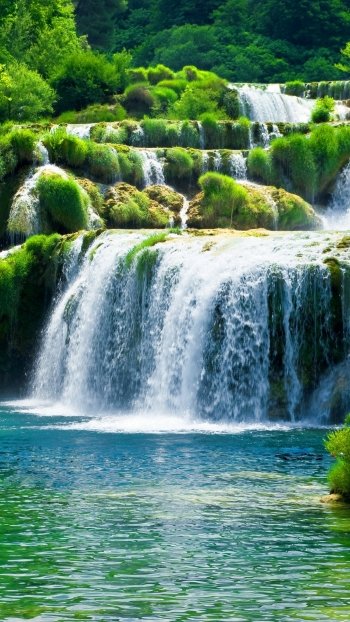 river earth nature waterfall Phone Wallpaper